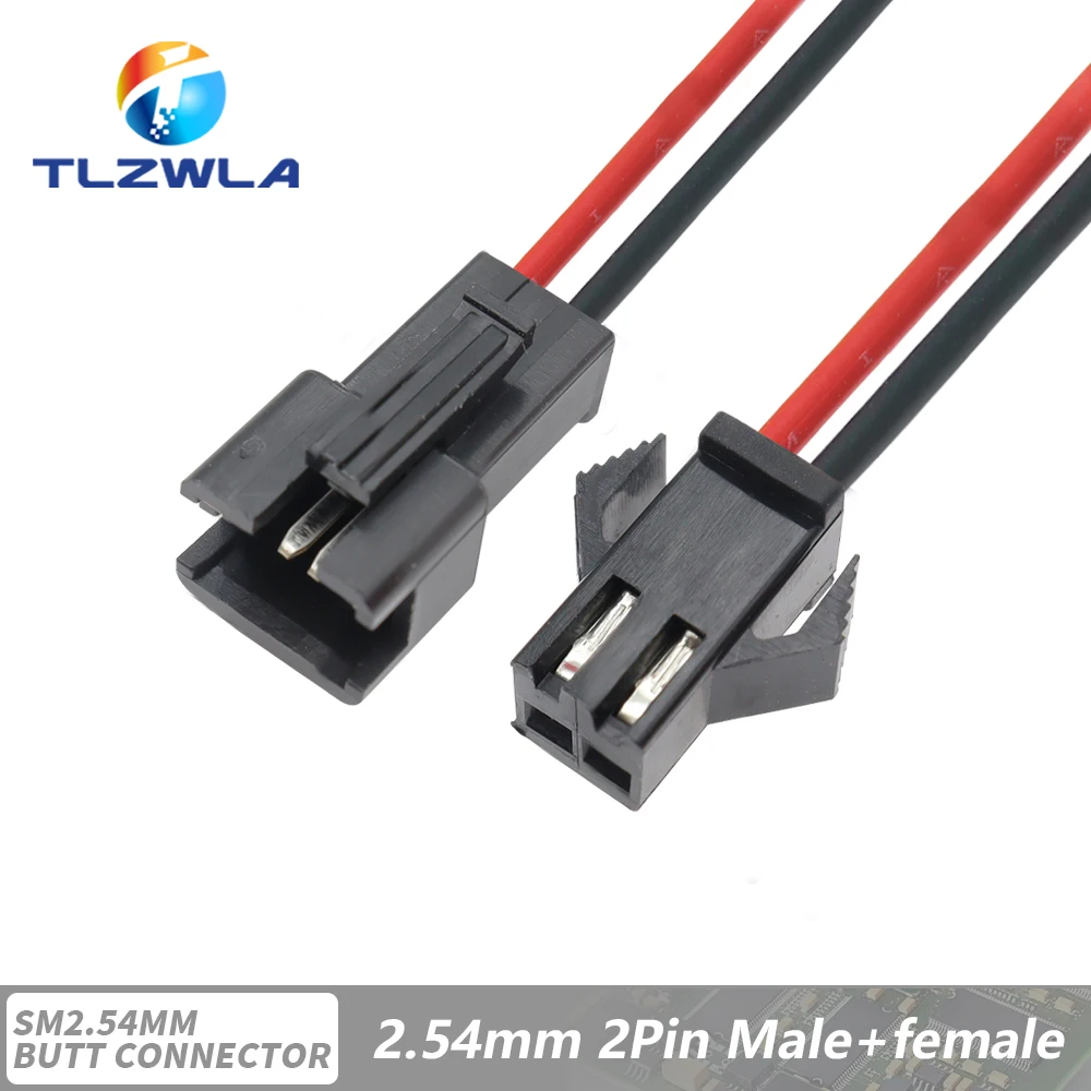 10PCS JST SM 2/3/4/5/6Pins 2,54 MM Stecker Männlich zu Weiblich Draht Stecker kabel zopf Stecker LED verbindung linie 20cm Lange