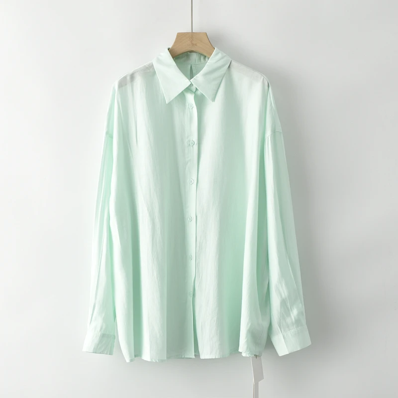 

Loose Casual Women's Long Sve Sun Protection irt Summer 2025 Fre Design Open Ba Belted Outerwear Polyester Fiber