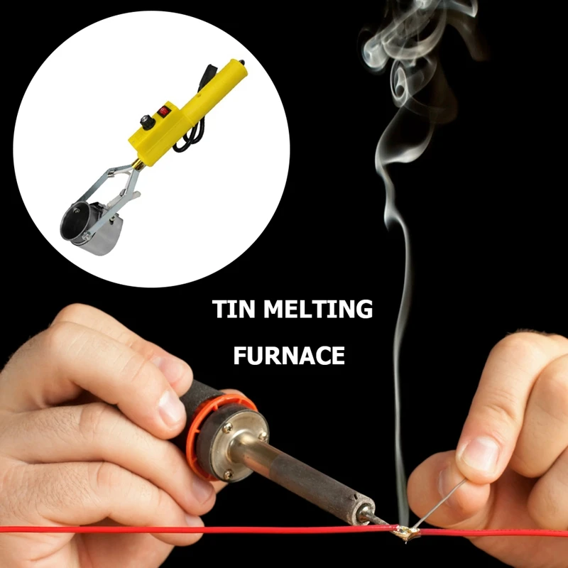 500W Tin Melting Solder Pot Handheld Soldering Repair Furnace Adjustable Temperature Desoldering Pot Tool EU Plug Easy To Use