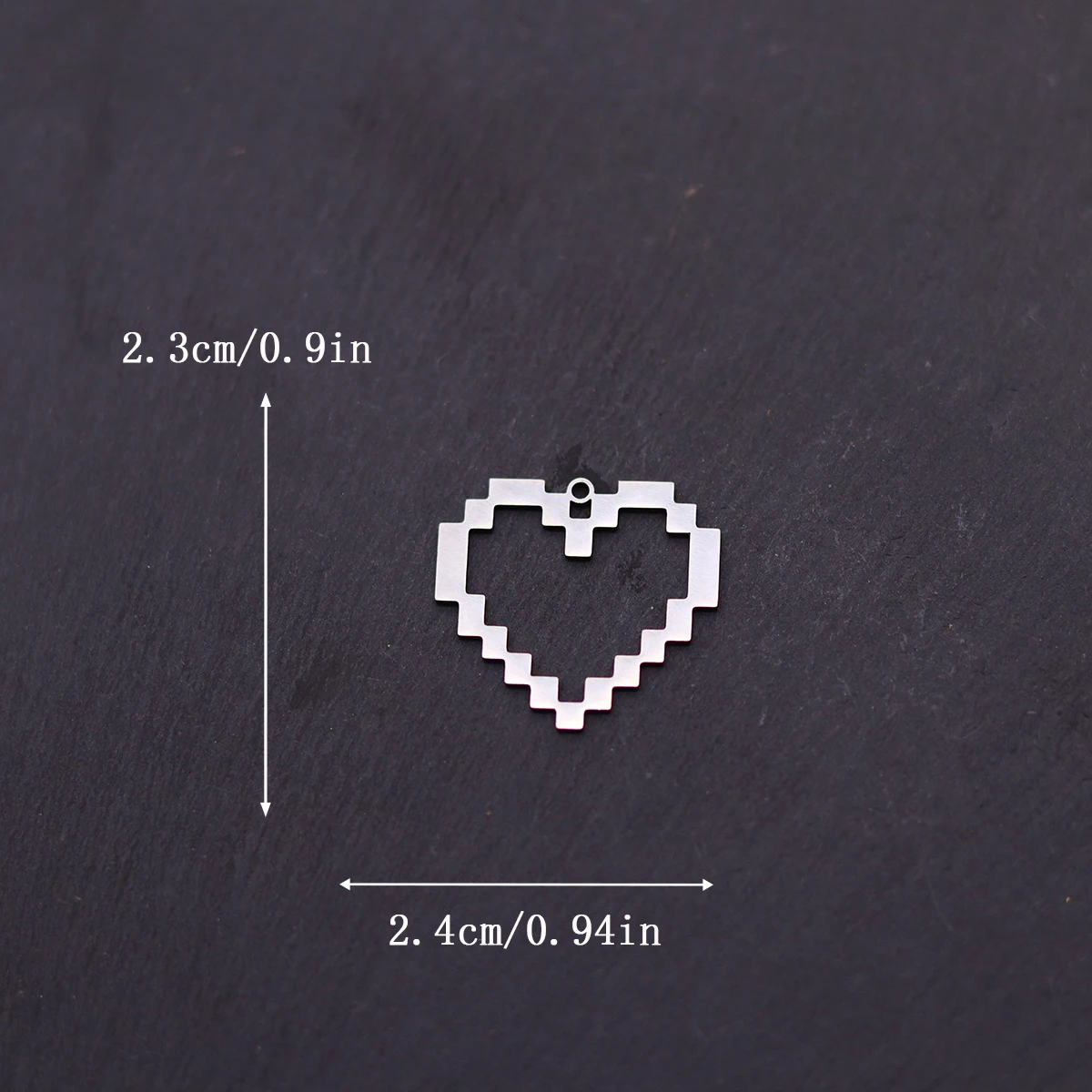 3pcs Pixel Heart Stainless Steel Charms Geometry Pendant For Jewelry Making Handmade Bracelet Necklace Diy Accessories