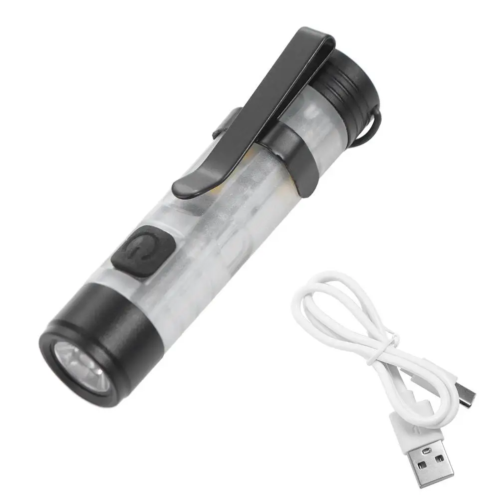 Linterna pequeña LED portátil, luz de bolsillo compacta recargable para acampar, llavero de mano de alto brillo, luz LED para aventuras nocturnas