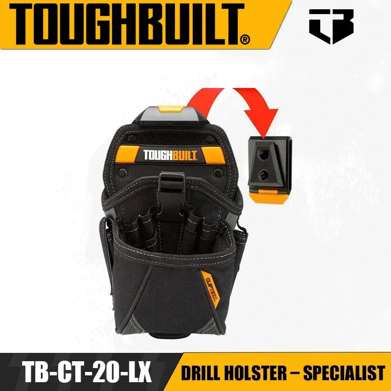 

TOUGHBUILT TB-CT-20-LX Drill Holster – Specialist Hand Drill Belt Pouch Repair Installation Portable Storage Tool Bag