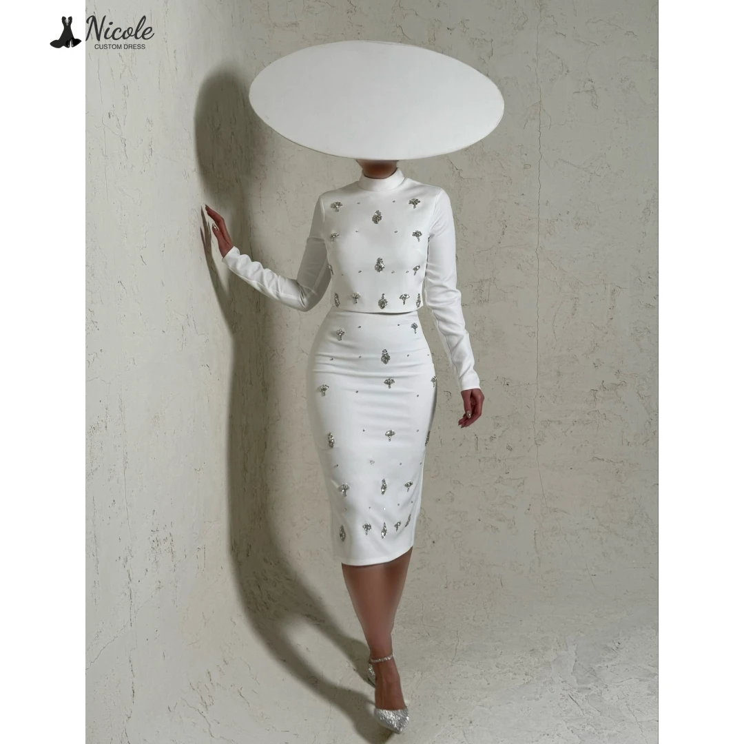 

Николь, выполненное на заказ коктейльное вечернее платье, женские элегантные вечерние платья для женщин, прямой выпускной с круглым воротником