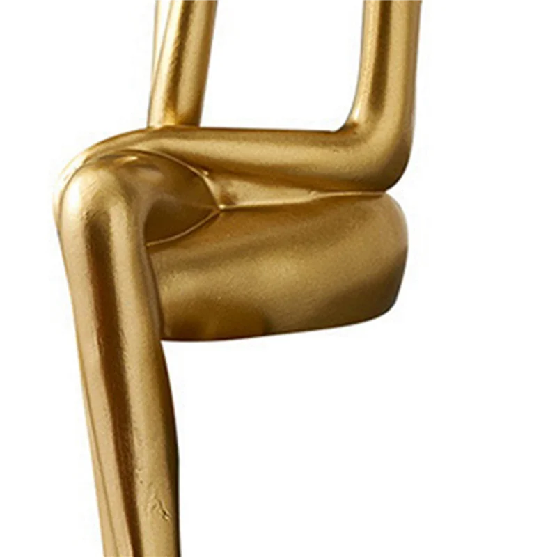 2X Thinker Statue Abstract Figure Sculpture Small Ornaments Resin Statue Home Gold Abstract Statue Office Decor C