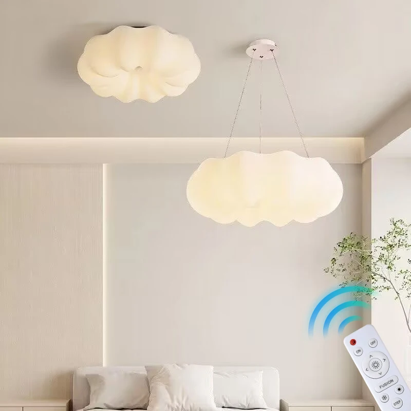 Nordic Cloud Pendant Light For Children Bedroom Dining Room Decor Creative Led Chandelier With Remote Control