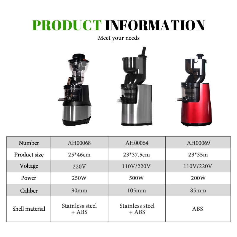 Moseener Compact Size Automatic Juicer Extractor Machine 600ml Stainless Steel Slow Cold Press Juicer Lower Noise Big Mouth