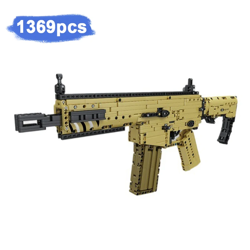 14015 SCAR Rifle 1369pcs Assembled Building Blocks Bricks Guns Series Model Kids Toys Boys Birthday Gifts