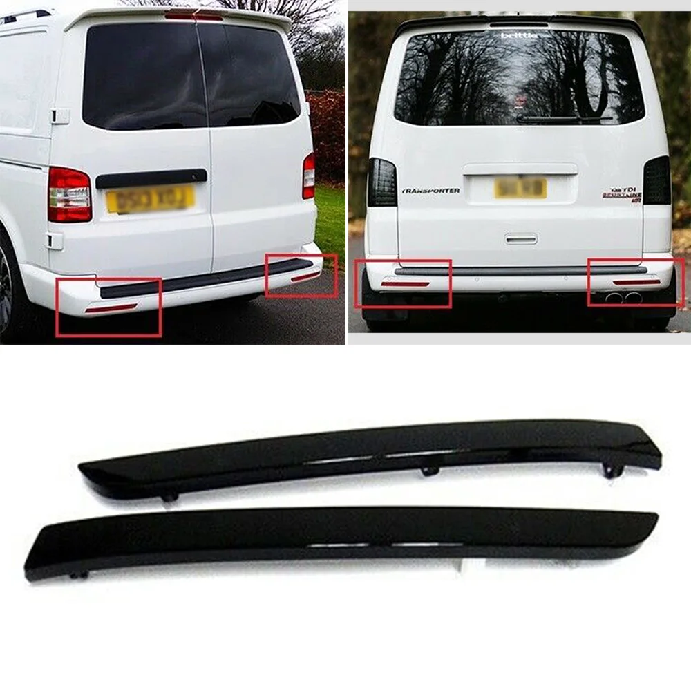 Black Smoked Rear Bumper Reflector Lights for T5 For Transporter Manufacturer Part Numbers 7E0945105 7E0945106