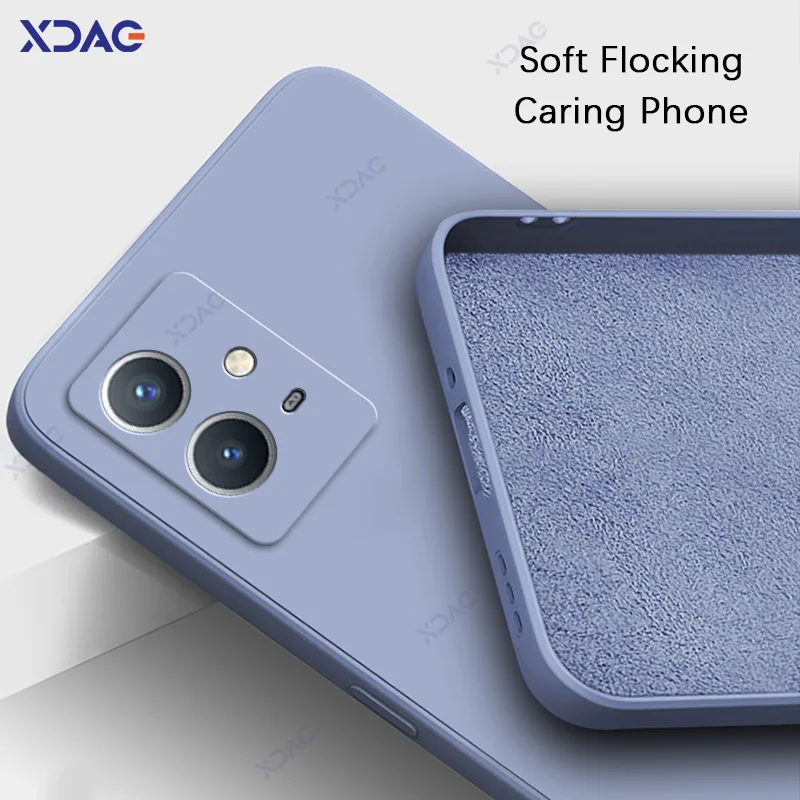 VIVO Y33s Y33t V2109 글로벌 6.58 "글로벌 360 소프트 폰 커버 방수 가방 용 고급 오리지널 스퀘어 액체 실리콘 케이스