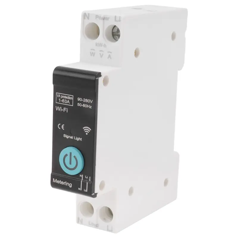 

ABJF-TUYA WIFI Smart Circuit Breaker WIFI Relay Switch Voltage Current Protector Energy Meter