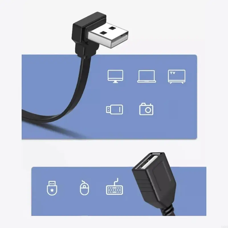Y88B fleksibel USB 2.0 Pengisian Ekstensi Adaptor Kabel Data untuk Perangkat yang nyaman