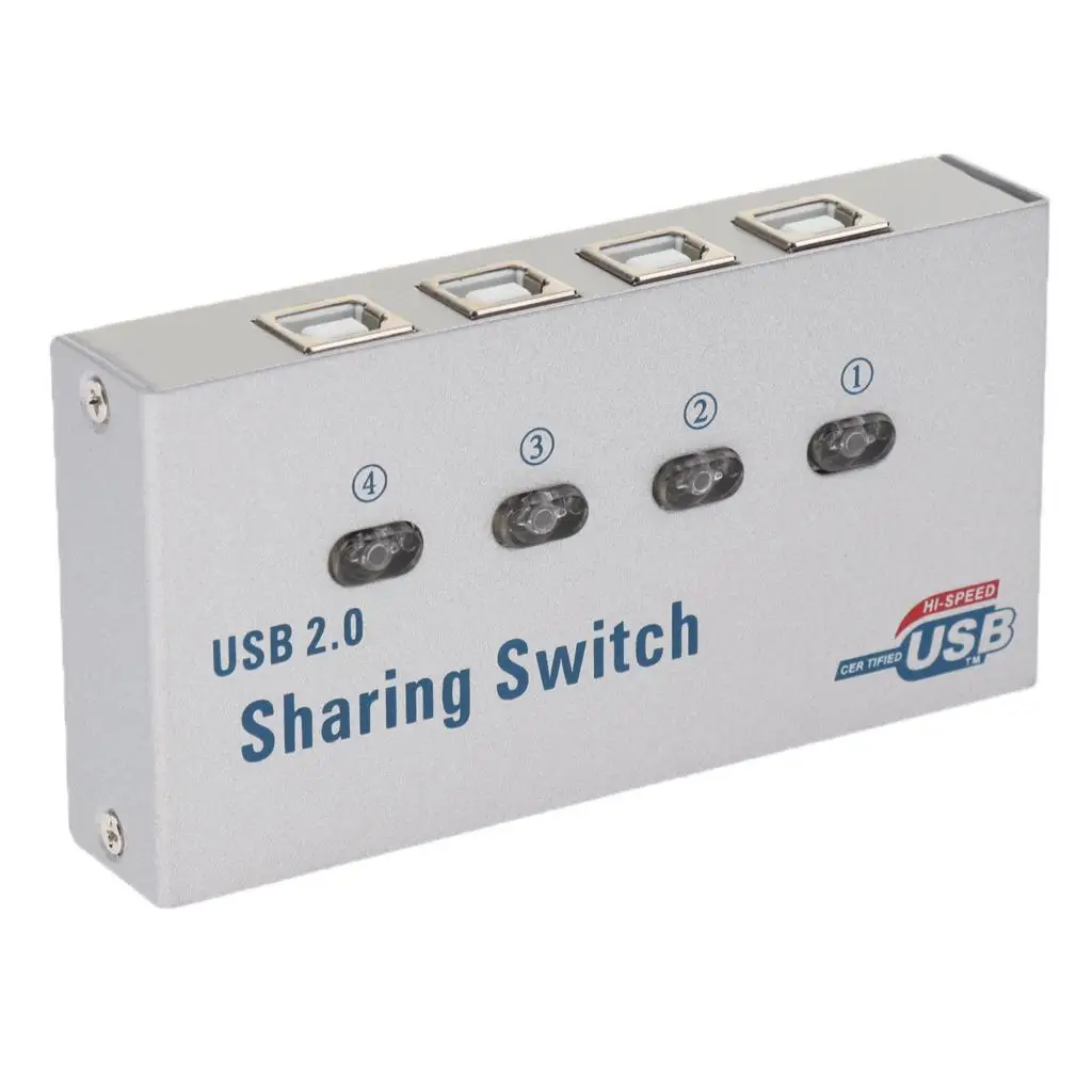 USB Sharing Switch Multi USB Port Hub Splitter Adapter for Printer Docking Station and Computer Setup