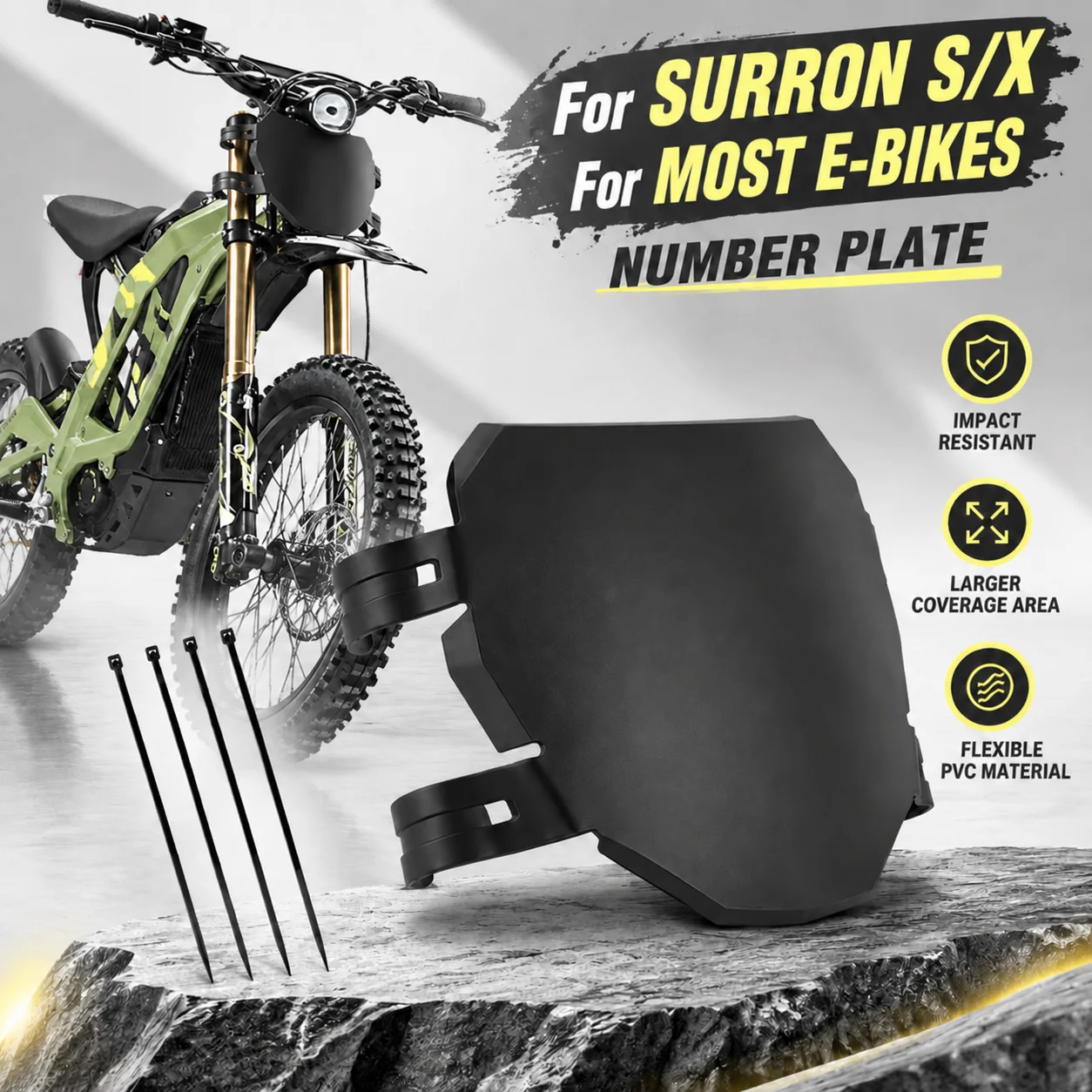 Number Plate Front License Registration Plate For Sur-Ron S X SUPER73 Stark Varg Talaria Sting Eride Pro-SS Electric Bike E-Bike