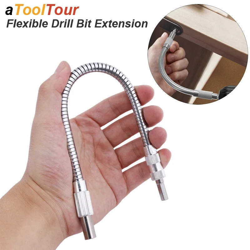 Universal Hexagonal Handle Metal 300MM Flexible Shaft Directional Hex Screwdriver Drill Bit Connection Extension Rod Holder Tool
