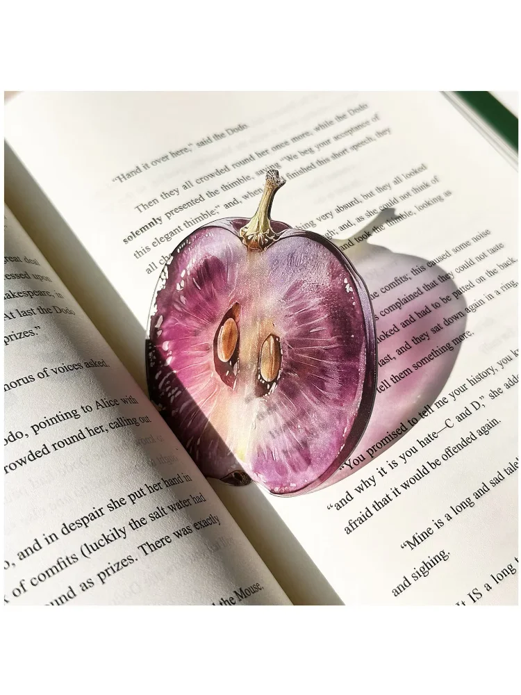 Creativity Delicate Transparent Acrylic Apple Bookmark Reading Mark Gift Cute Grape Tomato Bookmarks Figurines & Miniatures