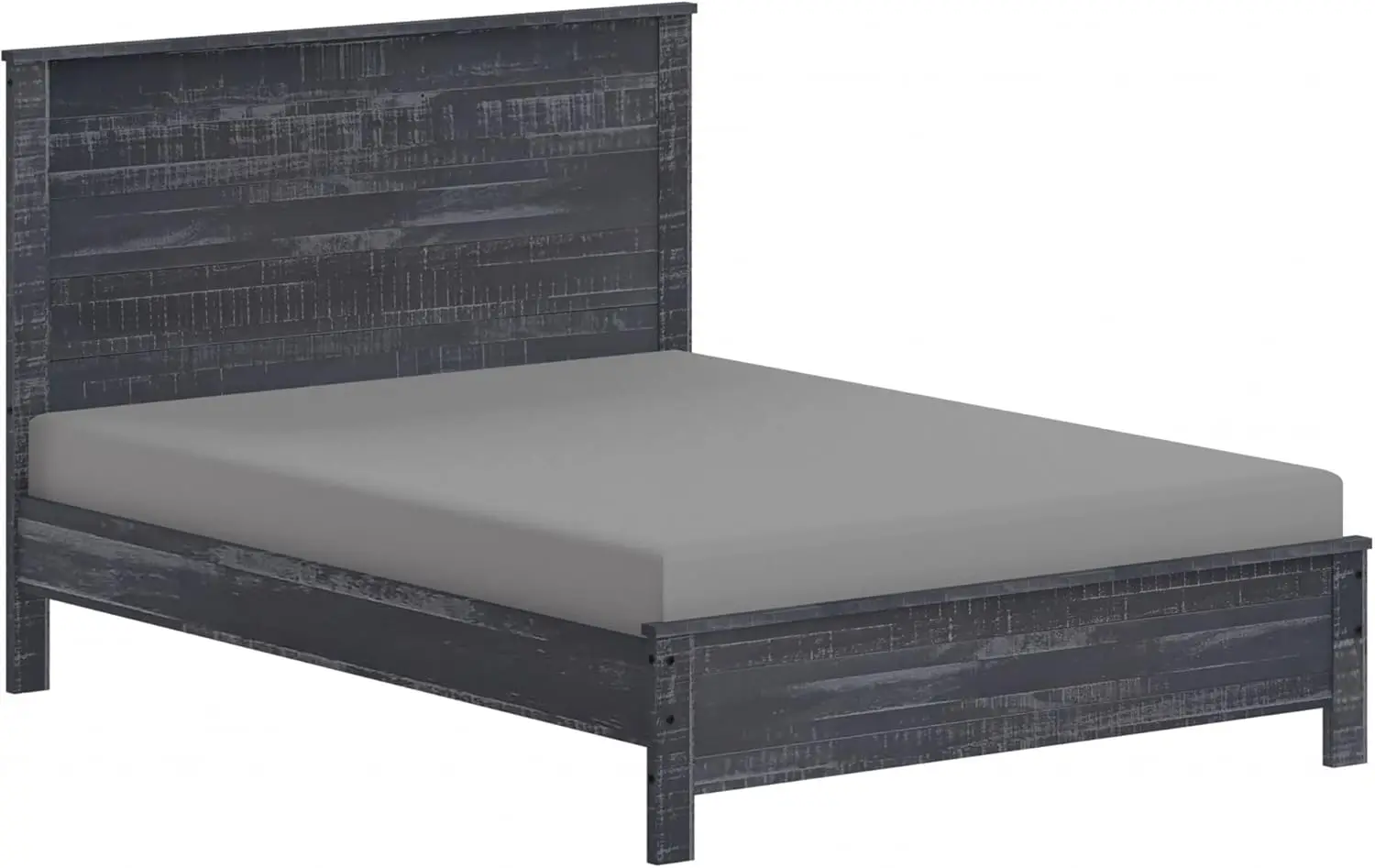 Full Double Bed Frame, madeira maciça cinza