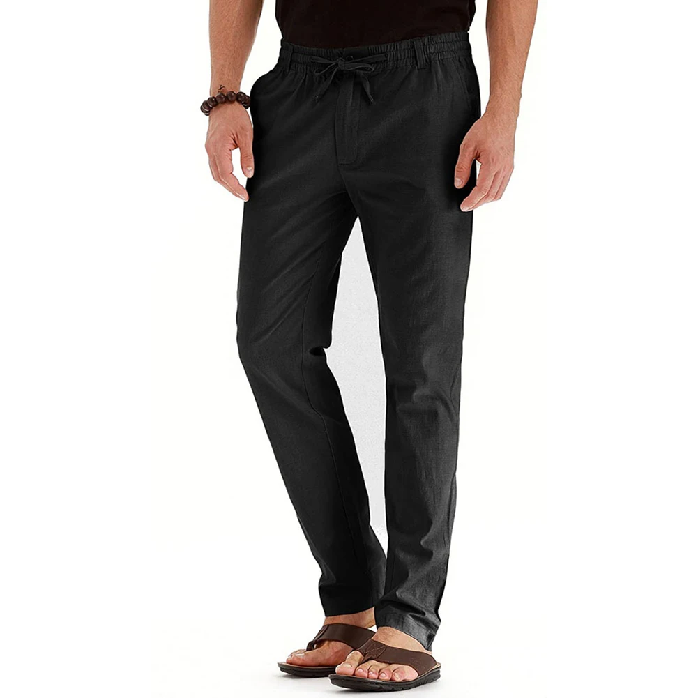 

Business Casual Men Pants European Loose Large Size Solid Color Sports Pants Comfortable Straight Leg Solid Color Trousers