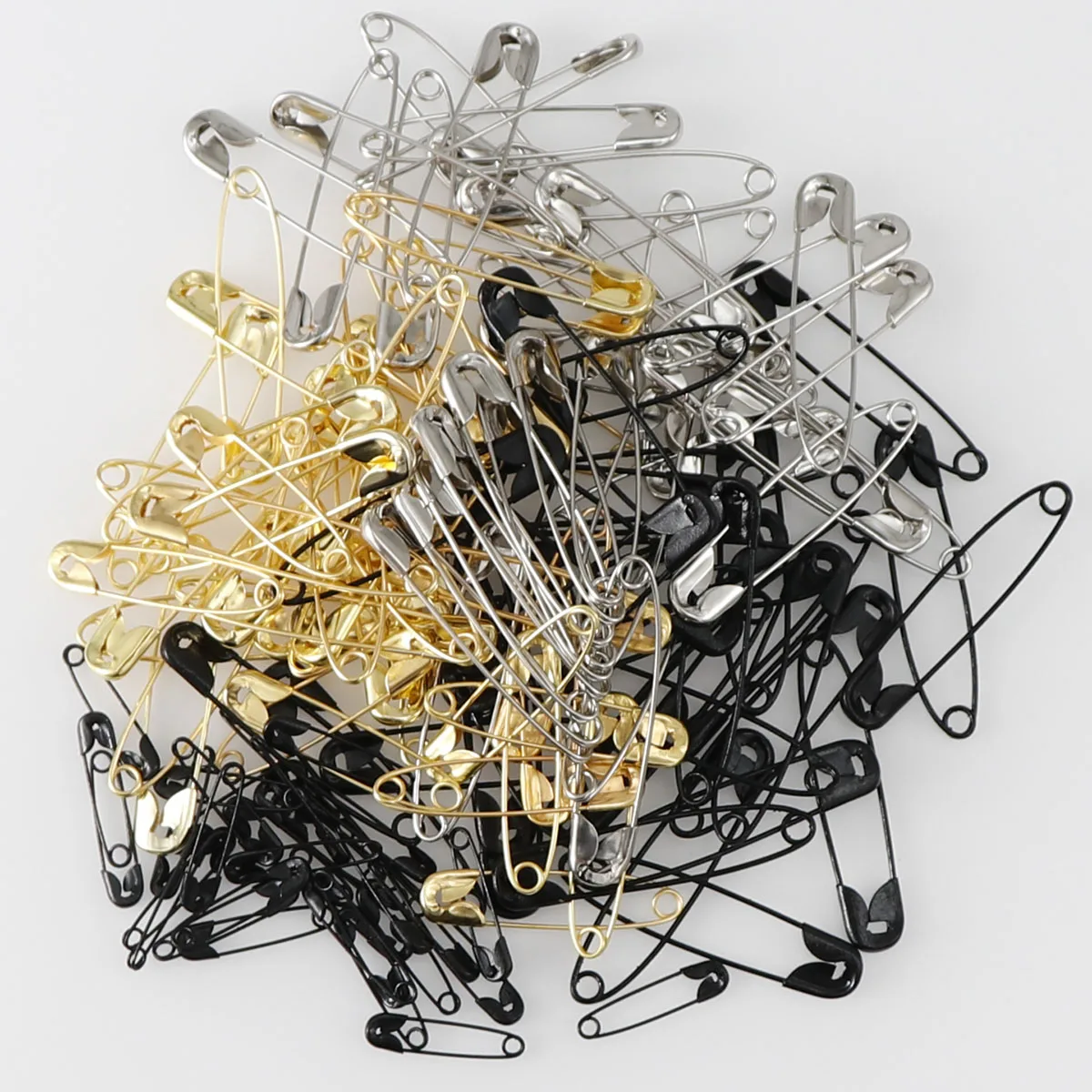 100Pcs Multiple Sizes Safety Pins Gold Silver DIY Sewing Tools Accessory Metal Needles Safety Pin Brooch Apparel Accessories