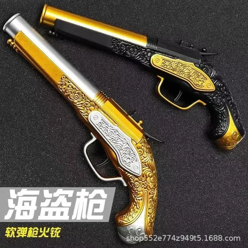 EVA Kinderspeelgoed Klein pistool Simulatie Caribisch Launcheable Piratenpistool Klein linkerwiel Zacht kogelpistool