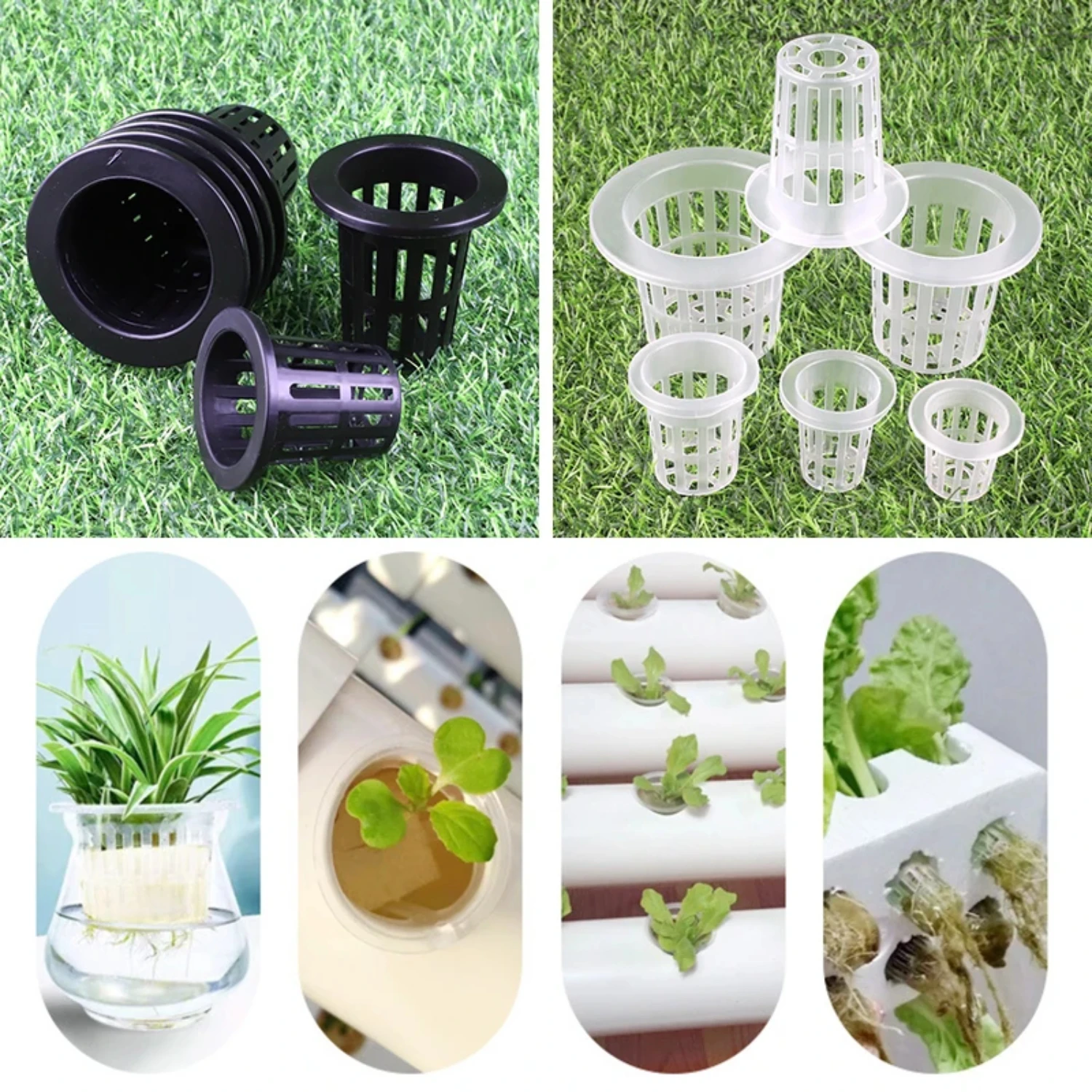 

20Pcs Hydroponic Soilless Mesh Net Basket Plant veg Grow Nursery Cup Pot Sponge tray Aeroponic Veg Planter Clone Mesh Pots