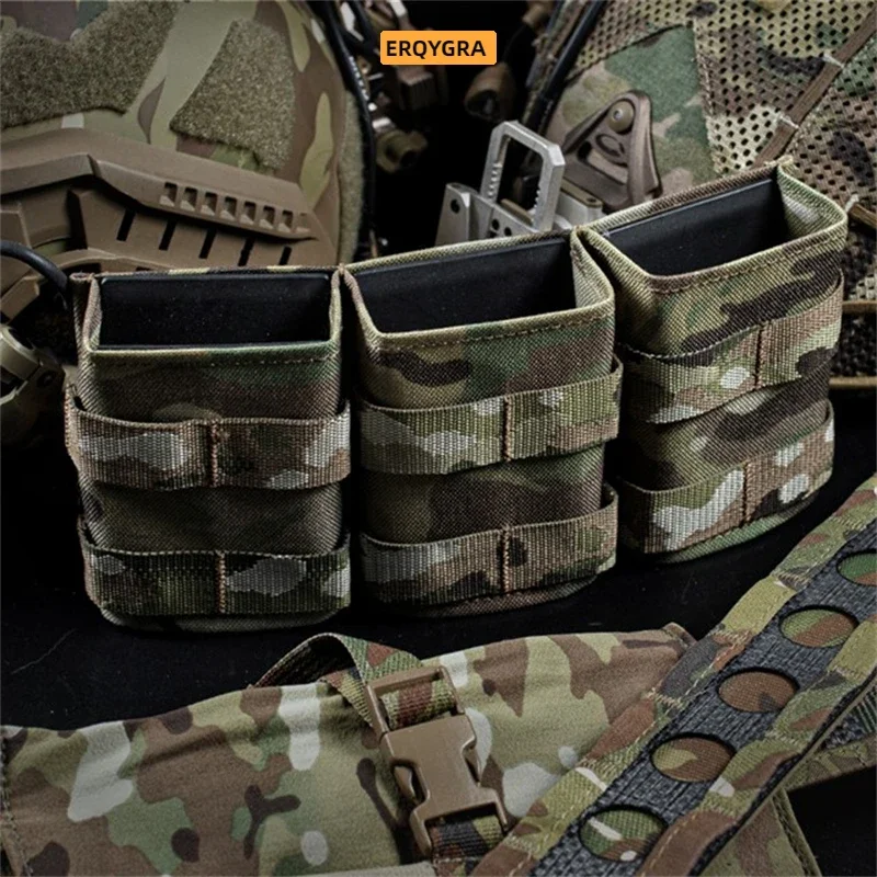 ERQYGRA Tactical Magazine Molle FAST 7.62 Triple Mag Pouches Medium Hunting Pistol Shooting Airsoft Paintball System accessori