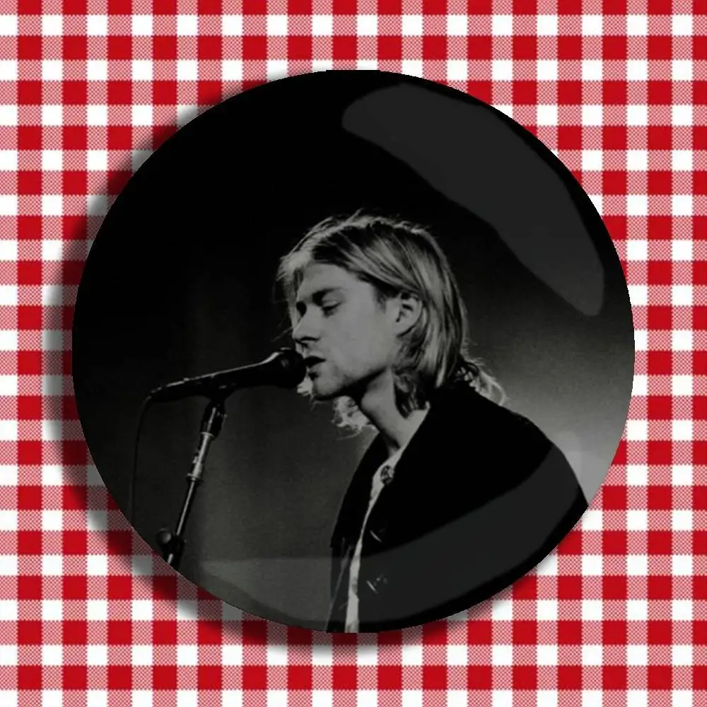 Rock Band N-Nirvana Kurt Cobain Laser Badge Creative Pins Brooch for Bag Clothes Hat Decor Gifts Fans Collect