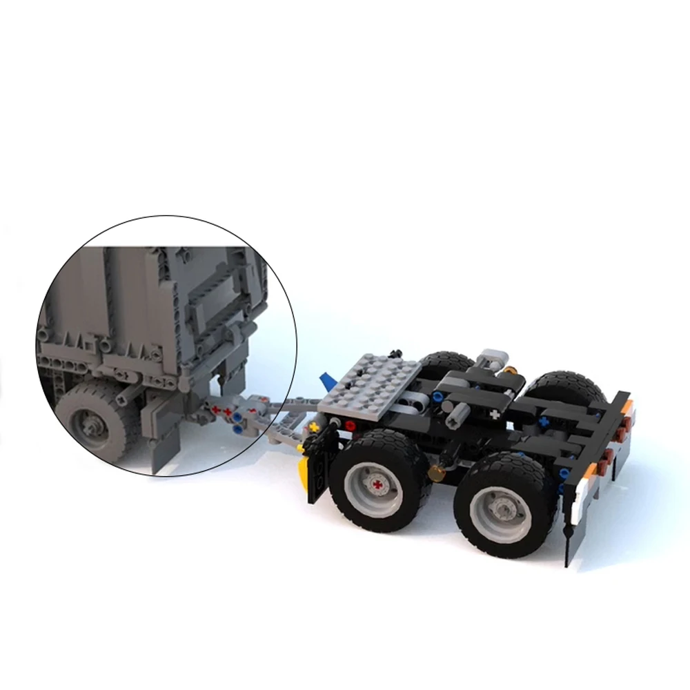 42078 Converter Dolly 2-Axles Self-aligning Technical Truck for Legoeds MOC Trailer Chassis Building Blocks Accessories Kit view 4