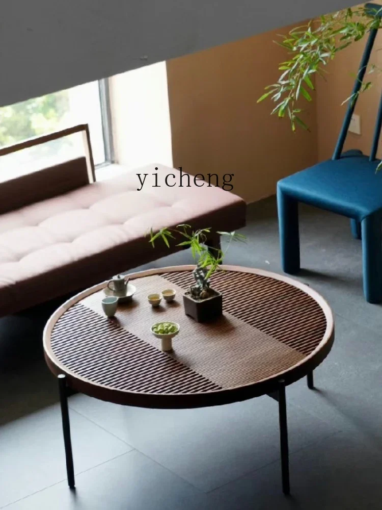 North America Black Walnut Coffee Table Tea Table Solid Wood Tea Table Chinese Household round