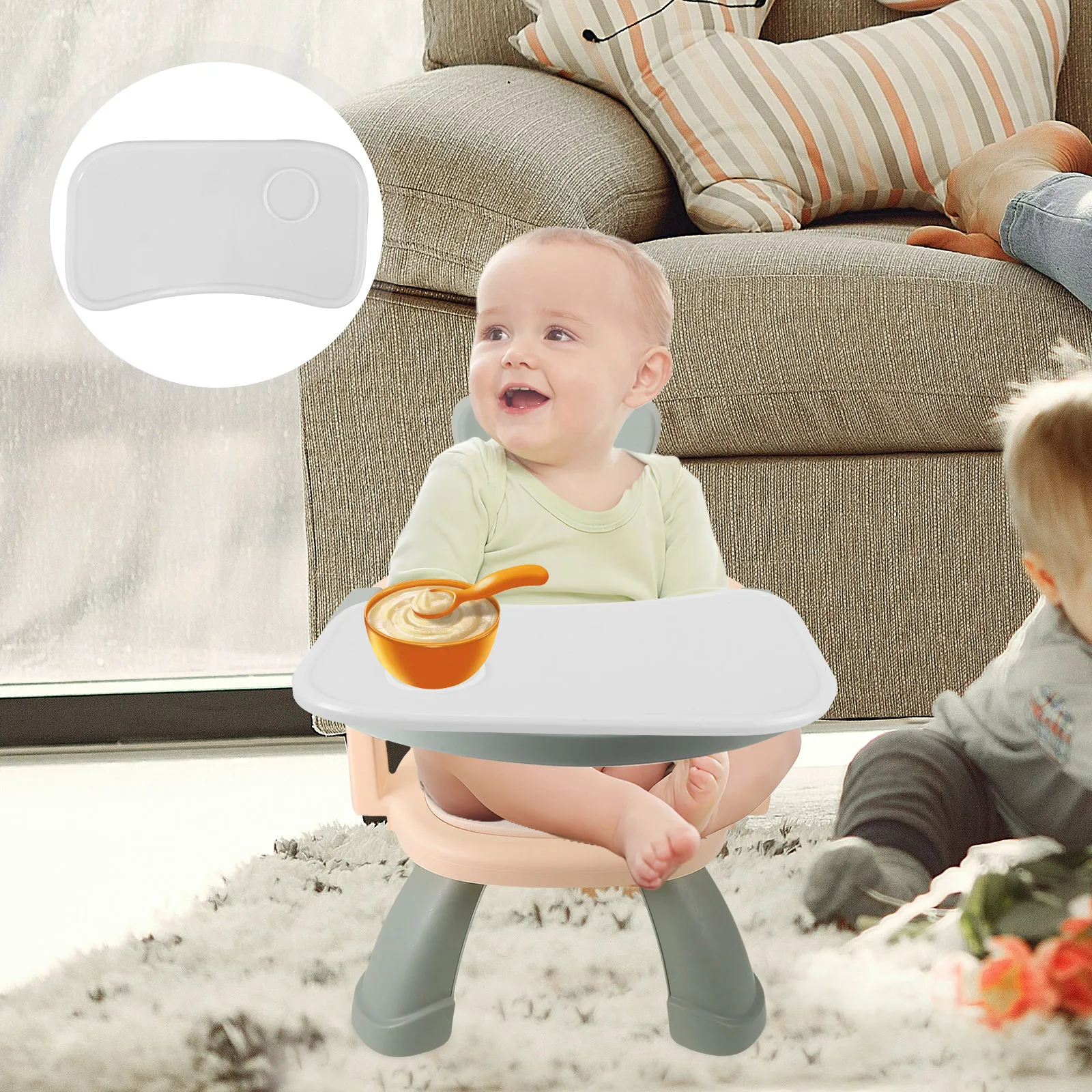 

Universal Baby High Chair Tray Oversized Replacement White Durable Toddler Dining Seat Accessory Adjustable Portable Kids