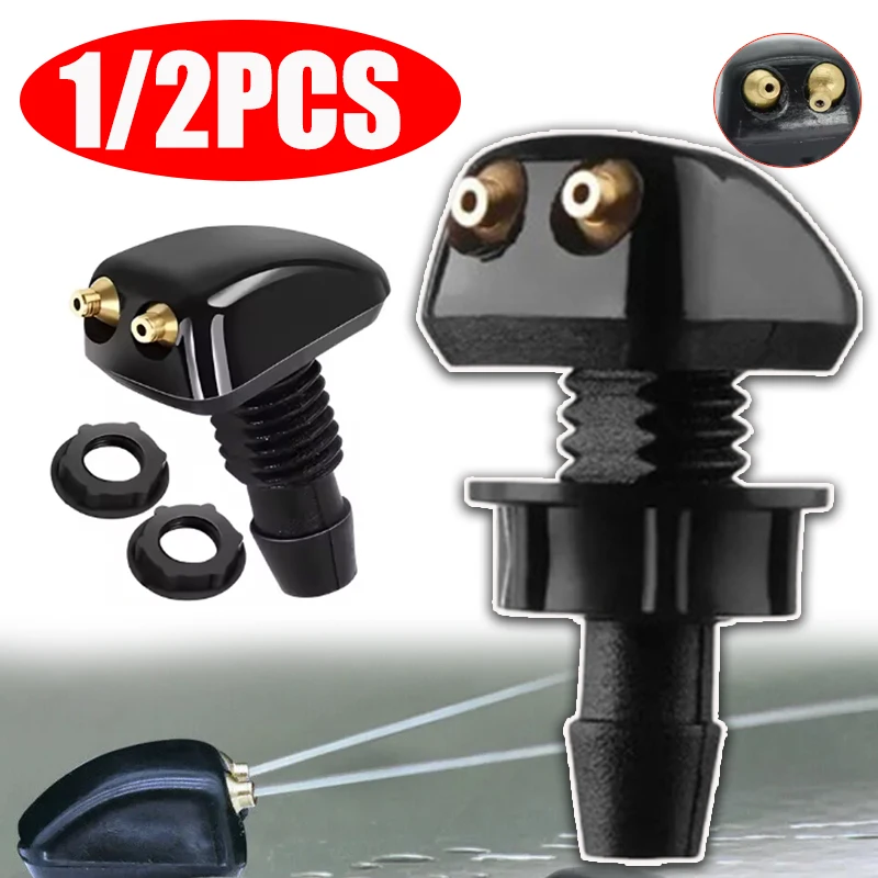 

Car Windscreen Nozzle Universal Straight Column Sprayer With Two Holes 360 ° Rotation Angle Adjustable 2PCS Car Accessories