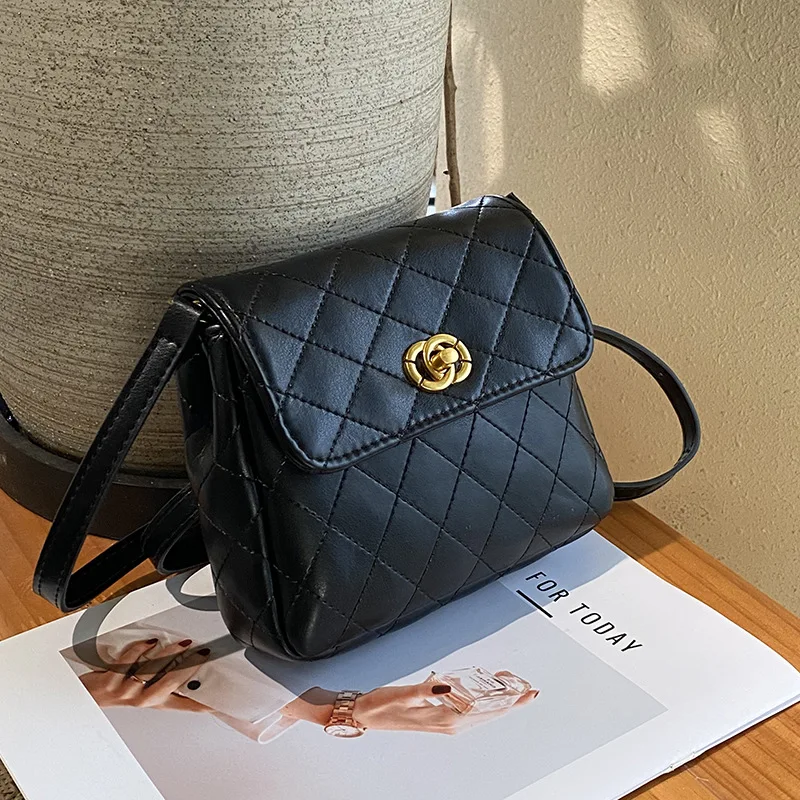 

2025 Quilted Crossbody Bag - Embroidered Square Purse for Women, Fashion Colorblock Mini Bag, Elegant Small Shoulder Bag