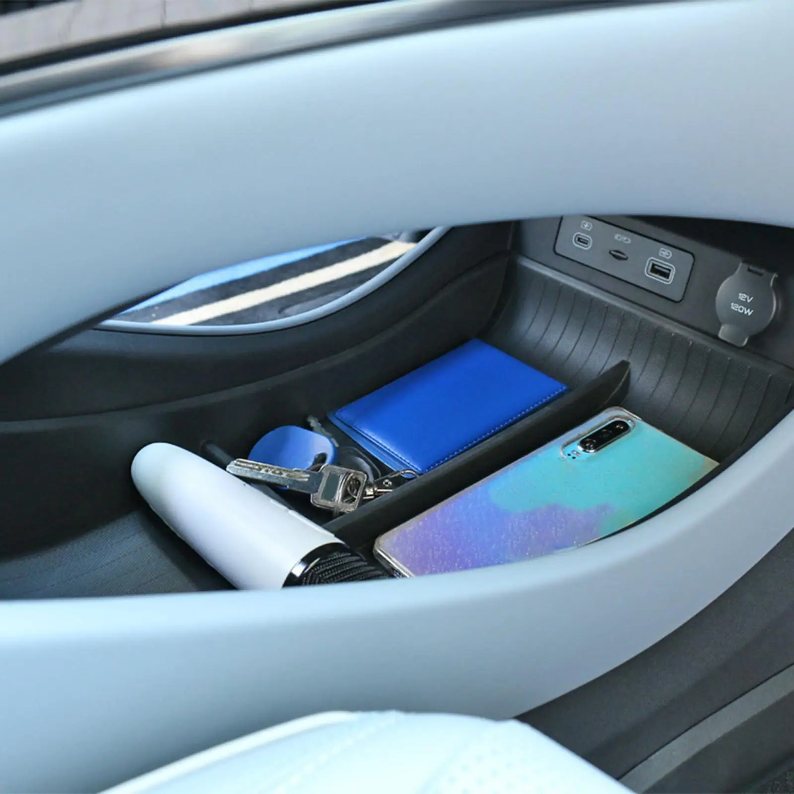 Caja de almacenamiento Central de coche para consola Central BYD Seal, bandeja de capa inferior, organizador, accesorios de orden