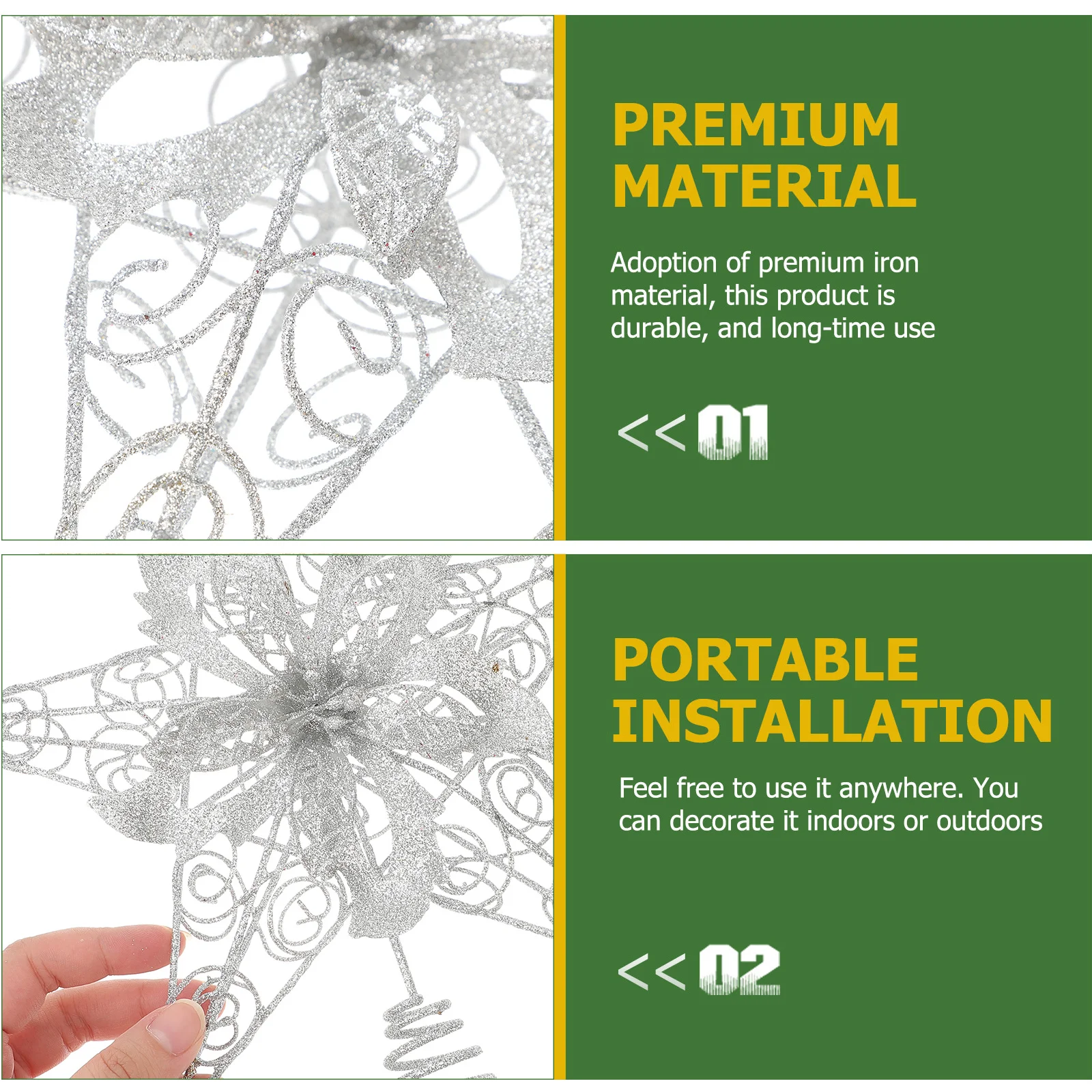 

Xmas Tree Star Adornment Bright Color Delicate Appearance Christmas Scene Decoration Merry Festival Celebration