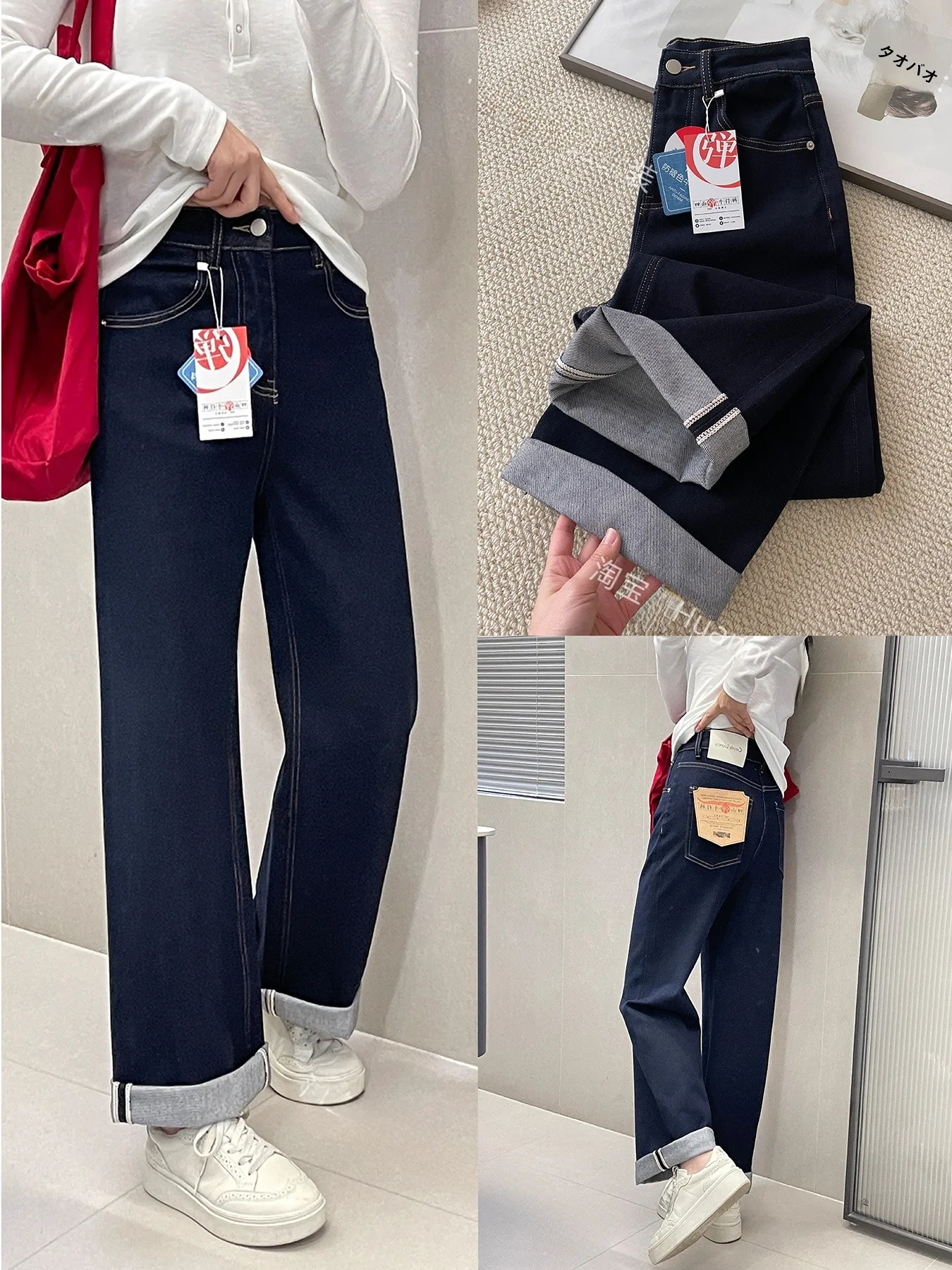 

Весенние джинсы-бойфренды из эластичного денима с эффектом похудения, прямые, широкие, укороченные, женские, свободного кроя, с завышенной талией