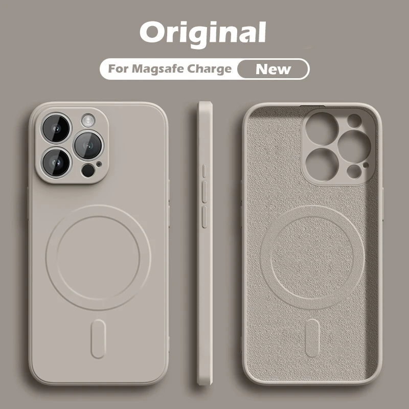 Original Liquid Silicone For Magsafe Wireless Charge Magnetic Case for iPhone 16 15 14 Plus 13 12 11 Pro X XR XS Max Soft Cover