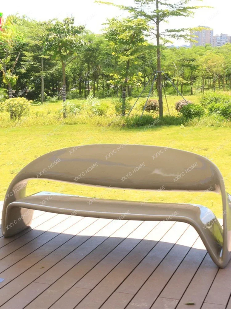 yj Creative Fiberglass Lounge Chair-Person Seat Arm Chair Bench Rest Stool Waiting Chair