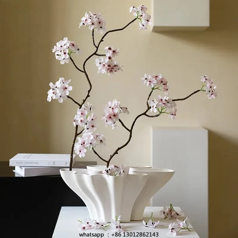 

2026 Flower shaped ceramic vase hydroponic flowerpot