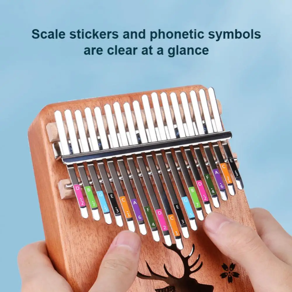 Kalimba Scale Sticker 17 Tone 21 Tone Thumb Harp Phonetic Label Musical Five Finger Harp Sticker Kalimba Learner Instruments