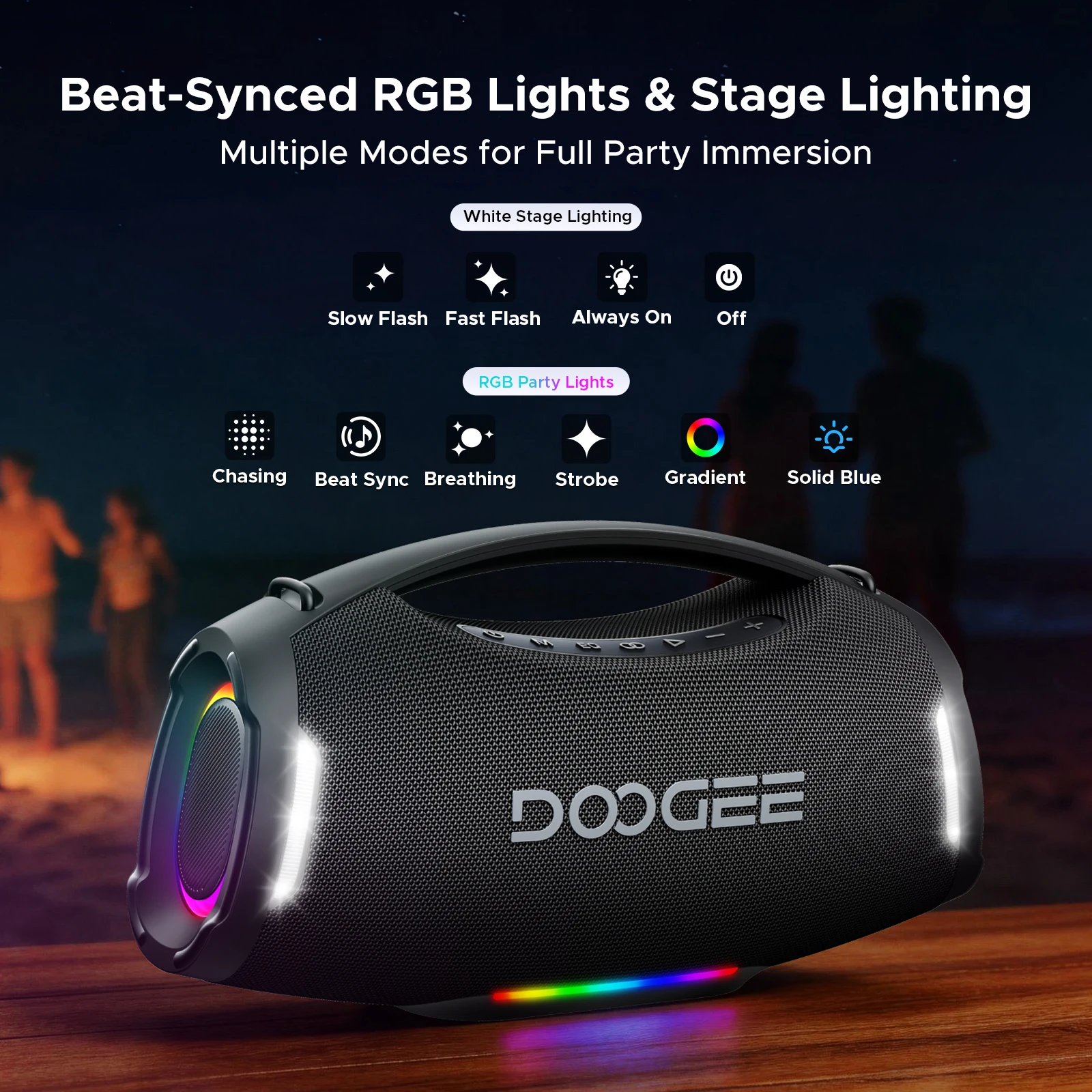 DOOGEE Wild Boom Pro Wireless Speaker Outdoor Portable Subwoofer