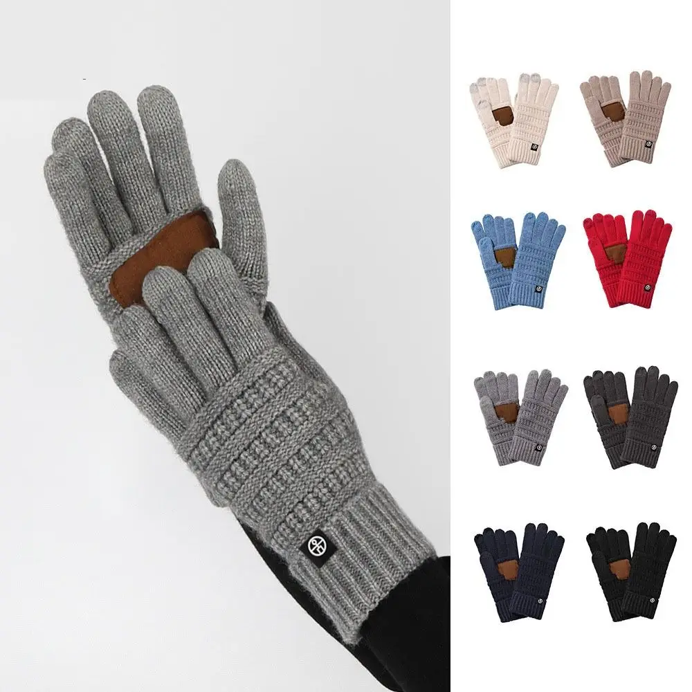 

Unisex Full Finger Women Winter Gloves Touchscreen Knit Winter Cycling Gloves Anti-Slip Thicken Riding Mittens Fishing