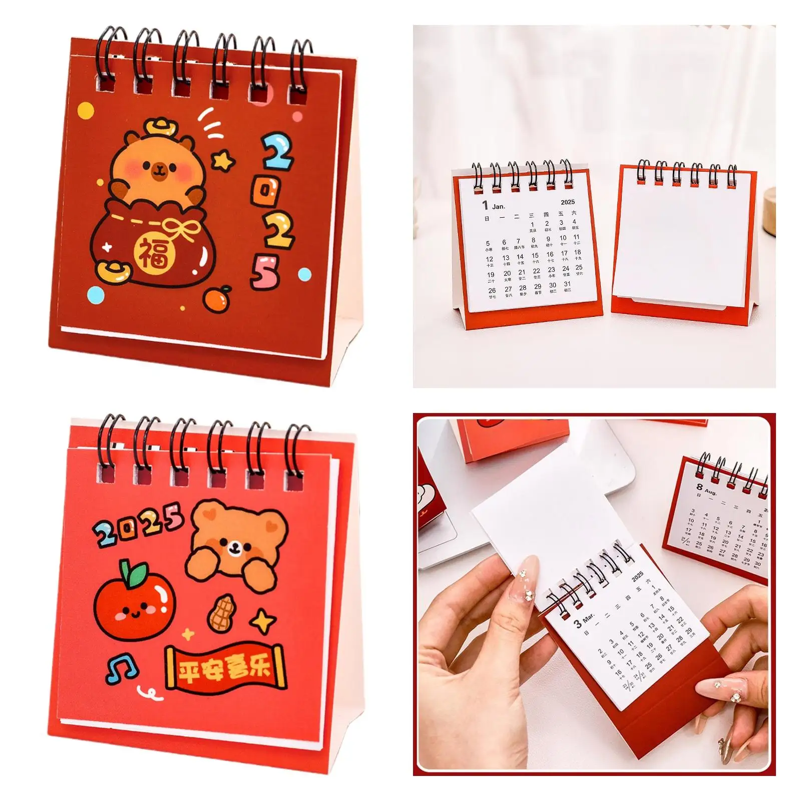 2025 Standing Desk Calendar Standing Flip Calendar for Desktop Daily Use