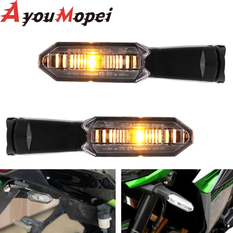 Lampu sinyal belok LED untuk KAWASAKI VERSYS 250 300 650 1000 NINJA 125 250 ER6N KLR 650 ZH2 ZRX 1200R lampu LED Flasher sepeda motor