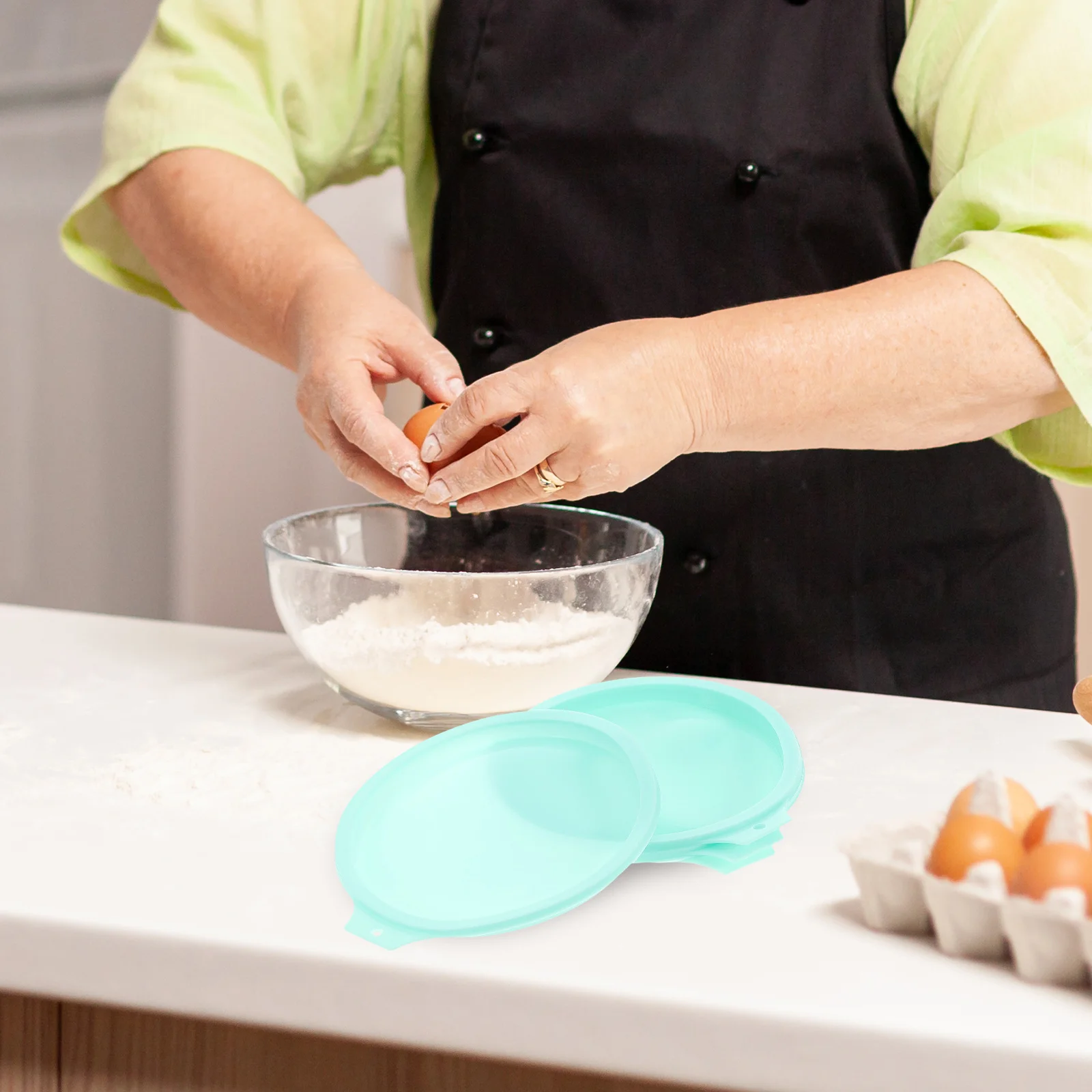 

4Pcs Round Silicone Cake Molds Non-Stick Baking Pan for Chiffon Mousse Cakes Air Fryer Oven Home Kitchen Bread Pans for Silicone