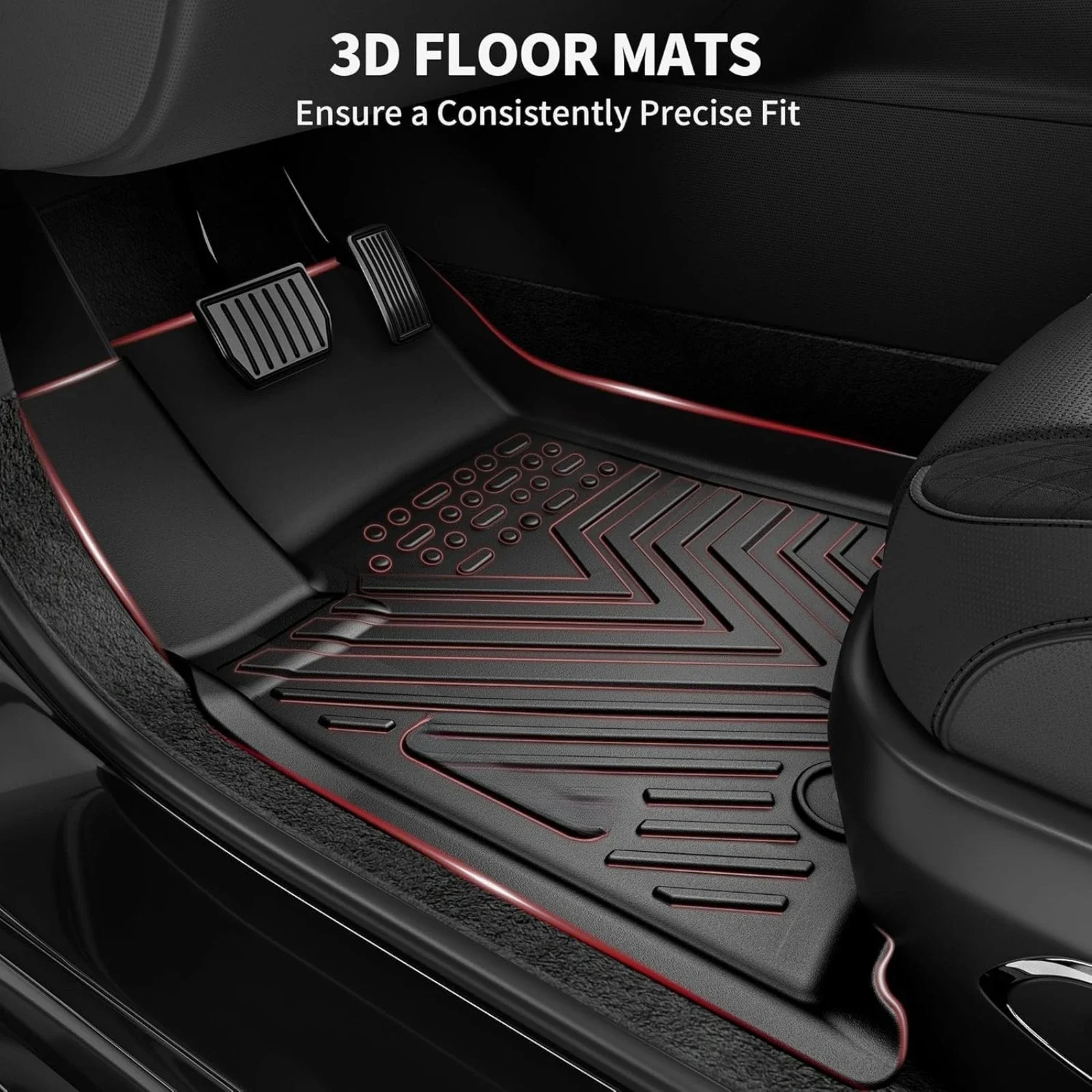 US  Floor Mats & Cargo Liners Fit for Honda Pilot 2025 2024 2023, All-Weather Honda Pilot Car Mats 7/8 Passenger Full