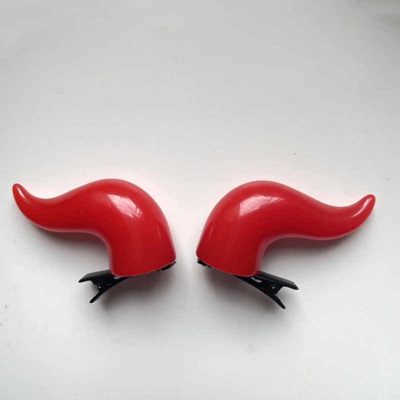 1 Pair Halloween Demon Horn Hair Clip Gothic Girl Sweet Punk Horn Night Club Unisex Cosplay Costume Hairpins Accessories