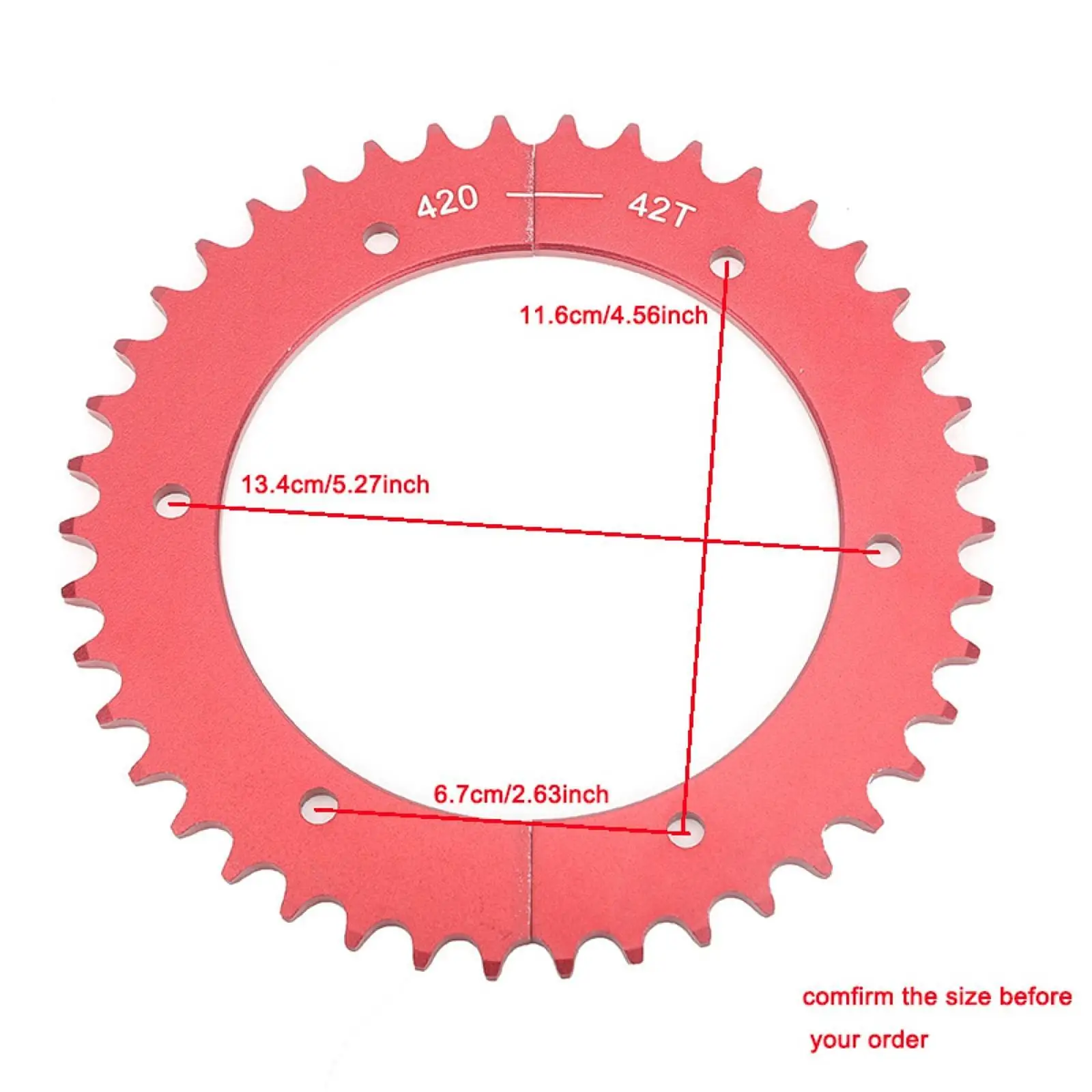 

High Performance Mini Bike Sprocket Aluminum Split 42 Tooth Replacement for Predator 196cc Go Kart