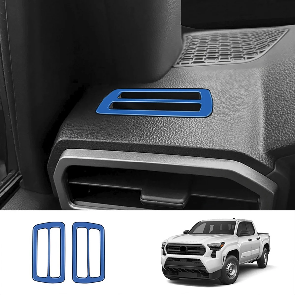 Car Instrument Panel Air Outlet Frame for Toyota TACOMA 2024 A/C Air Outlet Trim Stickers Car Accessories Blue