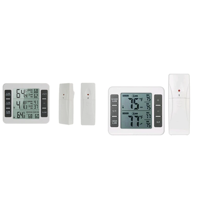 LCD Digital Thermometer Hygrometer Indoor Outdoor Temperature Humidity Meter Temperature And Humidity Sensor,B Easy Install