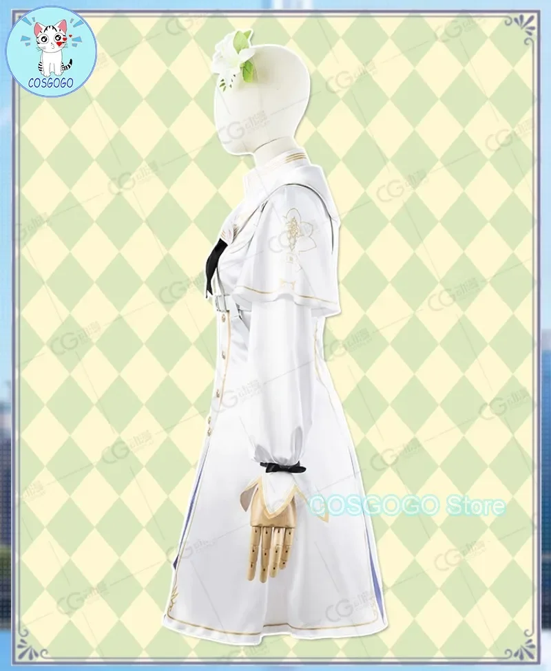 Game Blue Archive Kirifuji Nagisa Cosplay Kostuum Halloween Outfits Vrouwen Lolita Witte Jurk