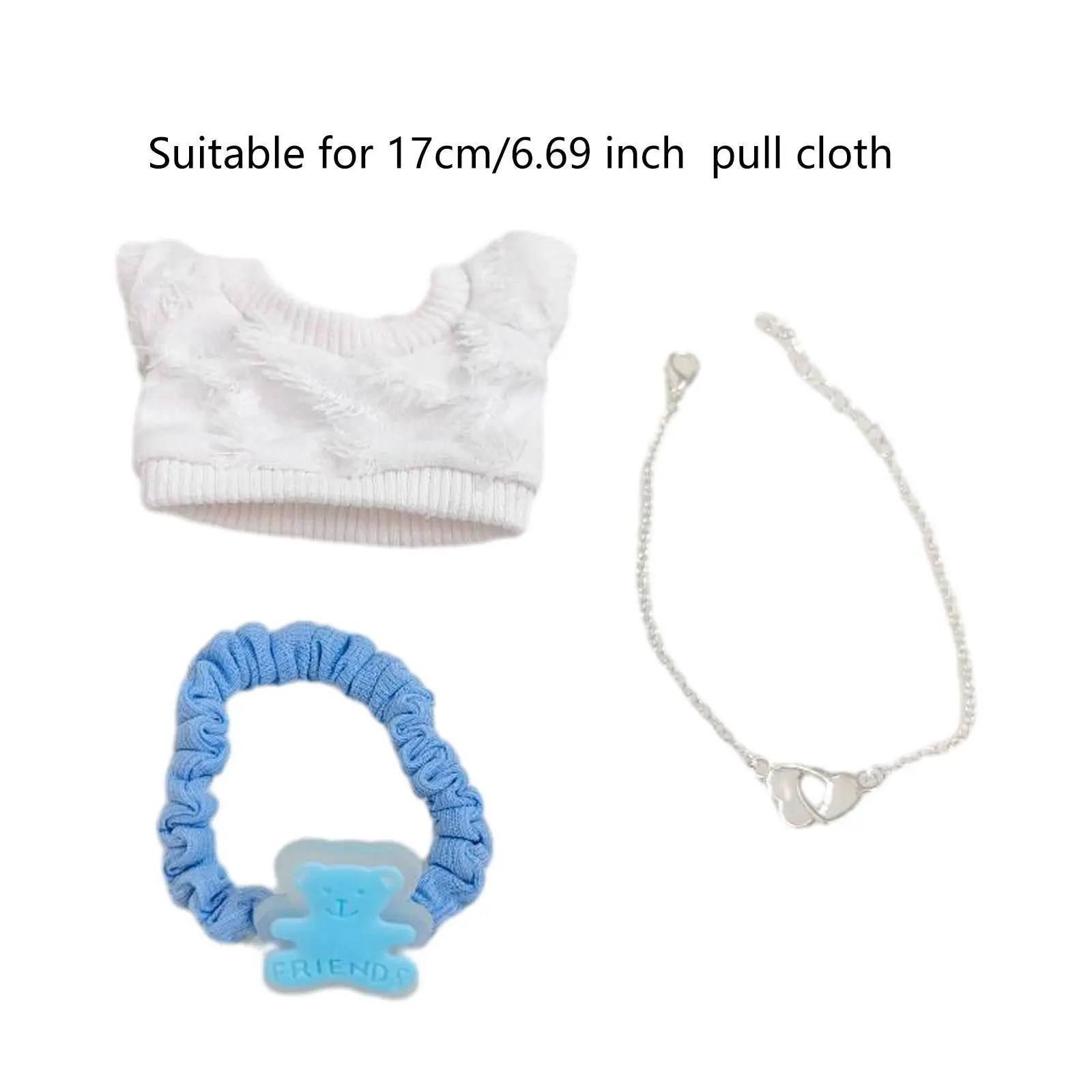 Plüsch Puppenkleidung DIY Puppenspielzeug für Kinder Geburtstagsgeschenk Modepuppenkleidung Stoffpuppe Schlüsselanhänger Zubehör für 17 cm Puppe